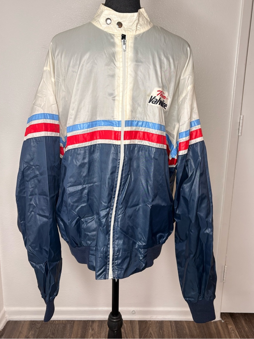 Team Valvoline Vintage Racing Windbreaker - White, Navy, Red vintage jacket S/M